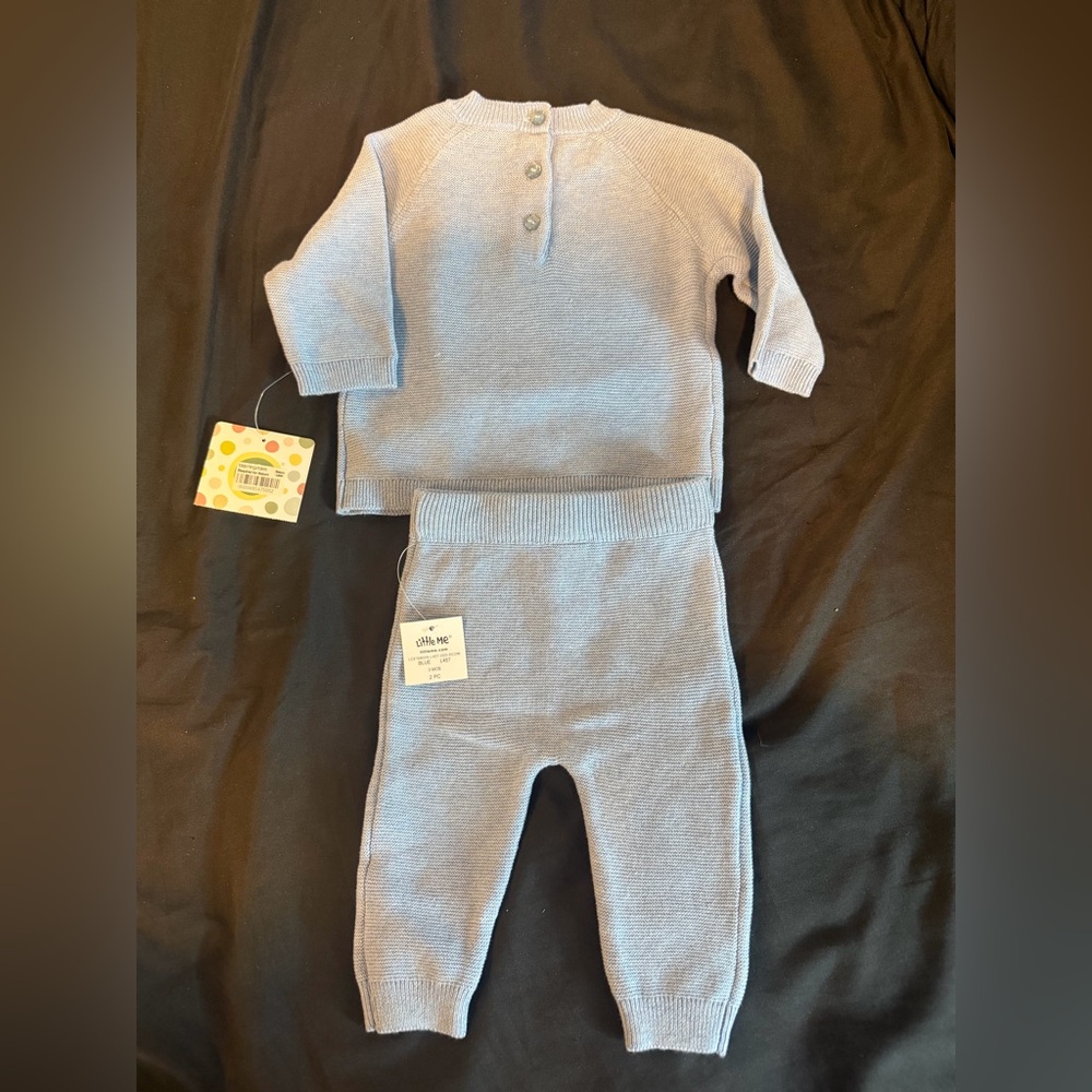 Little Me Blue Set with Dog Design Size 3 Months - Picture 4 of 4